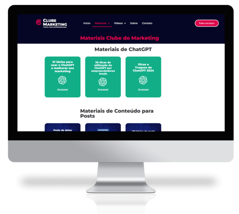 Clube do Marketing conteúdo Materiais
