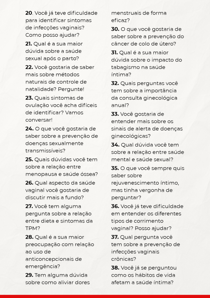 Conteúdo 101 IDEIAS DE CAIXINHA DE PERGUNTAS PARA GIECOLOGISTAS