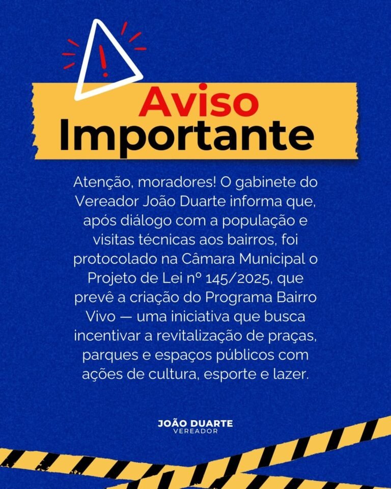Post editável para Vereador aviso importante