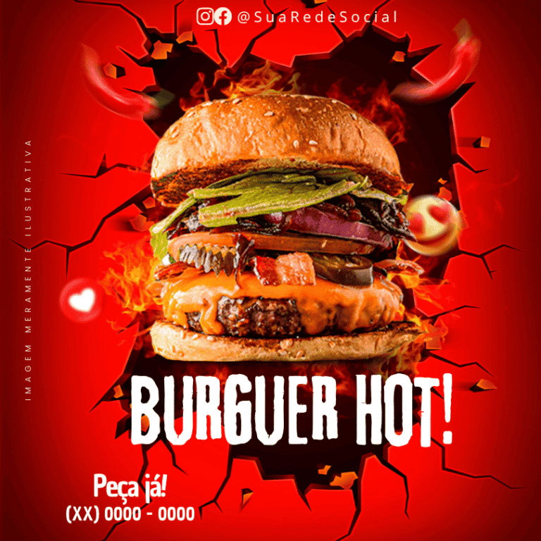 Pack Canva de Posts Editáveis para Hamburgueria (28)