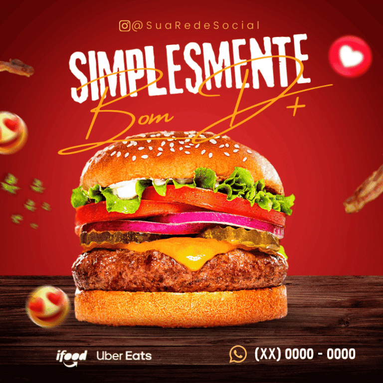 Pack Canva de Posts Editáveis para Hamburgueria (6)