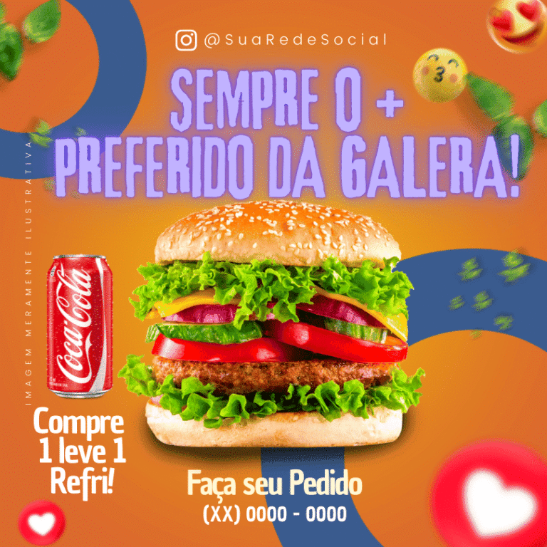Pack Canva de Posts Editáveis para Hamburgueria (7)