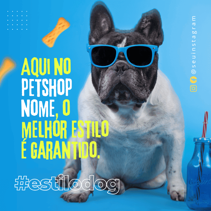 Pack Canva de posts prontos editáveis para Pet Shop