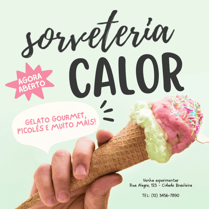 Pack Canva de posts prontos editáveis para Sorveterias (10)