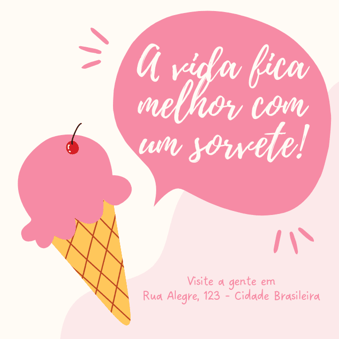 Pack Canva de posts prontos editáveis para Sorveterias (13)