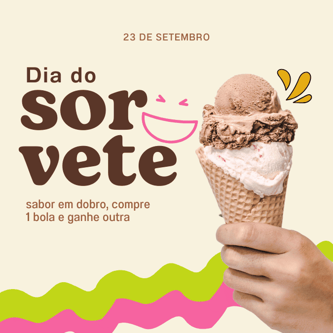 Pack Canva de posts prontos editáveis para Sorveterias (2)