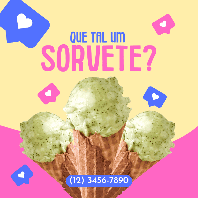 Pack Canva de posts prontos editáveis para Sorveterias (21)