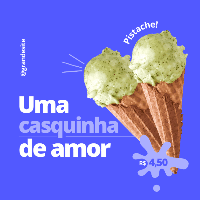 Pack Canva de posts prontos editáveis para Sorveterias (23)