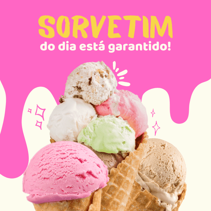 Pack Canva de posts prontos editáveis para Sorveterias (24)