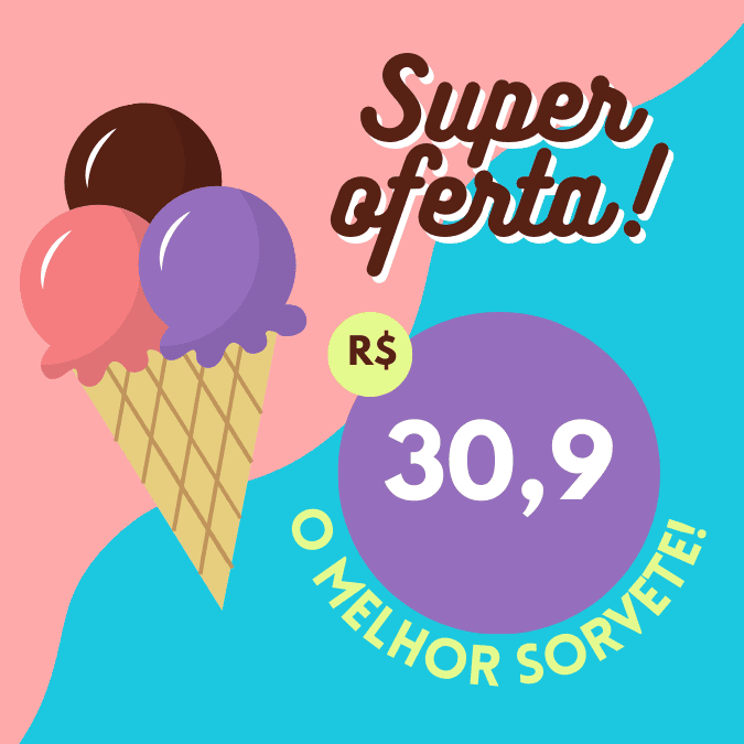 Pack Canva de posts prontos editáveis para Sorveterias (26)