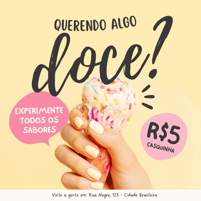 Pack Canva de posts prontos editáveis para Sorveterias (31)