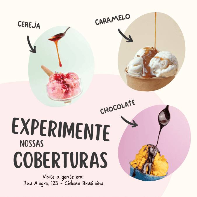 Pack Canva de posts prontos editáveis para Sorveterias (34)